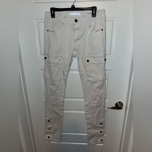 Men's Cream Cargo Pants